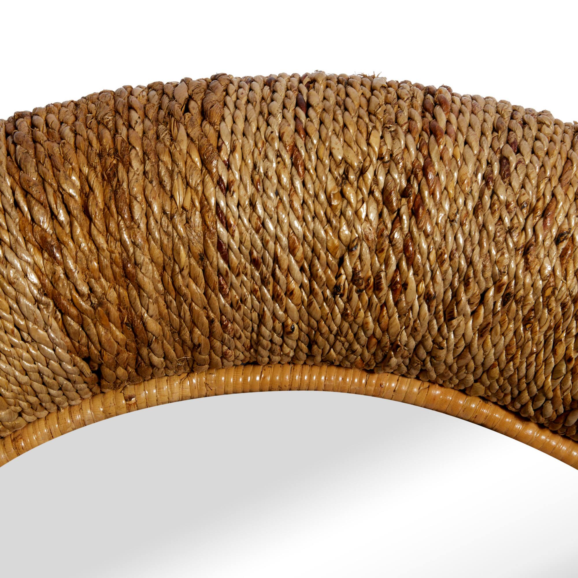 35" Brown Coastal Rattan Wall Mirror